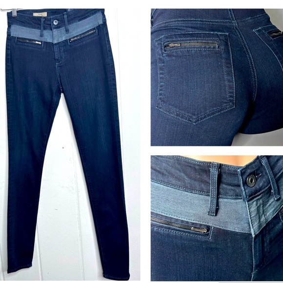 AG Adriano Goldschmied Zuri Moto Zipper High-Rise Skinny Blue Jeans Sz 27 New - Picture 4 of 16